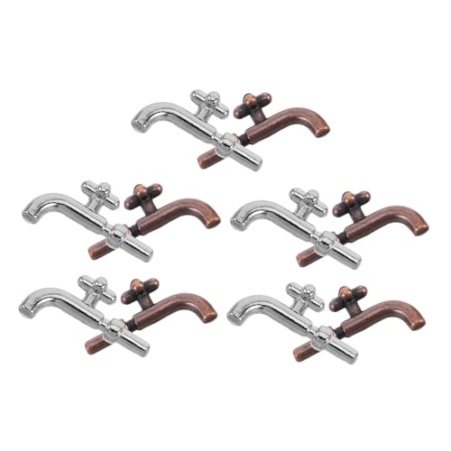 Abaodam 10 Stück Teiliges Miniatur Wasserhahn für Puppenhaus Küche und Bad Realistische Miniatur Spültischarmaturen Vintage Silberfarben für Kinderspiel und Sammler Abaodam 10 Stück Teiliges Miniatur Wasserhahn für Puppenhaus Küche und Bad Realistische Miniatur Spültischarmaturen Vintage Silberfarben für Kinderspiel und Sammler von Abaodam