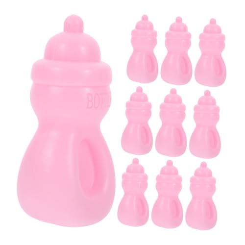 Abaodam 10 Stück Teiliges Puppenflasche Zubehör Kleine Fütterungsflasche für Puppen Simulierte Stillflasche für Kreative Rollenspiele Fördert Hand Augen Koordination Kindern von Abaodam
