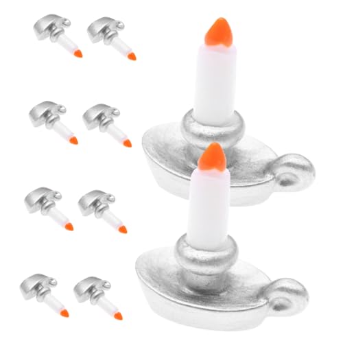 Abaodam 10 Stück Teiliges Vintage Puppenhaus Kerzenhalter aus Robustem Harz Miniatur Dekorative Kerzenständer für Puppenhaus Feengarten und Innenraum-deko für Sammler und Kreatives Abaodam 10 Stück Teiliges Vintage Puppenhaus Kerzenhalter aus Robustem Harz Miniatur Dekorative Kerzenständer für Puppenhaus Feengarten und Innenraum-deko für Sammler und Kreatives von Abaodam