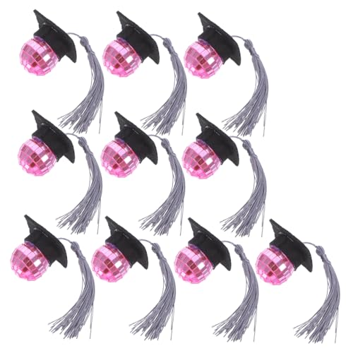 Abaodam 10 Stück Tortenaufsatz Mit Abschlusskappe Disco-kugel-kuchenaufsatz Kleiner Cupcake-topper Mini -abschlusskappendekoration Kleine Discokugel Schaum Silver von Abaodam