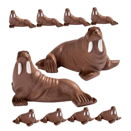 Abaodam 10 Stück Walross-Puppe Winzig Charme Landschaft Miniatursachen Minifiguren Miniatur-Dinge Klein Tierspielzeug Für Handwerk Schüttgut Favorisieren Harz Coffee von Abaodam