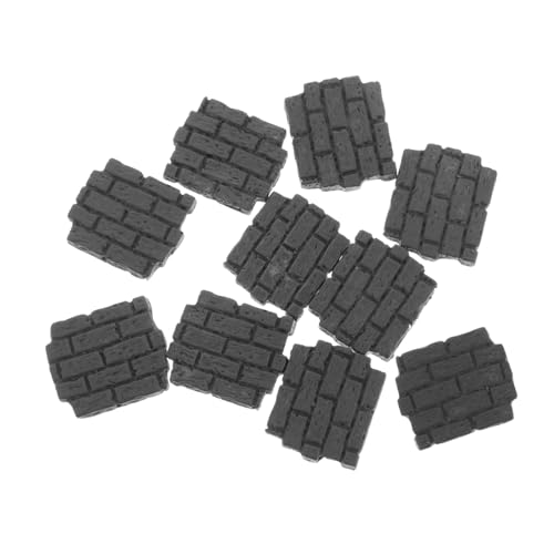 Abaodam 10 Stück Ziegelmoos Ornamente Miniatur Ziegel Dekorationen Kleine Ziegel Garten Puppenhaus Baumaterial Puppenhaus Landschaftsziegel Sandtisch DIY Zubehör Graues von Abaodam