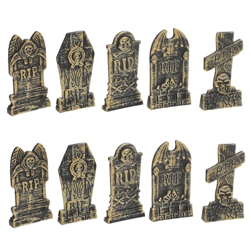Abaodam 10 Stück -grabsteindekoration Halloween-Lichter Kostüm Wanddekoration Schlag Grabsteine ​​für Halloween Halloween-animatronik Halloween-Friedhof-Requisiten Kessel Plastik von Abaodam
