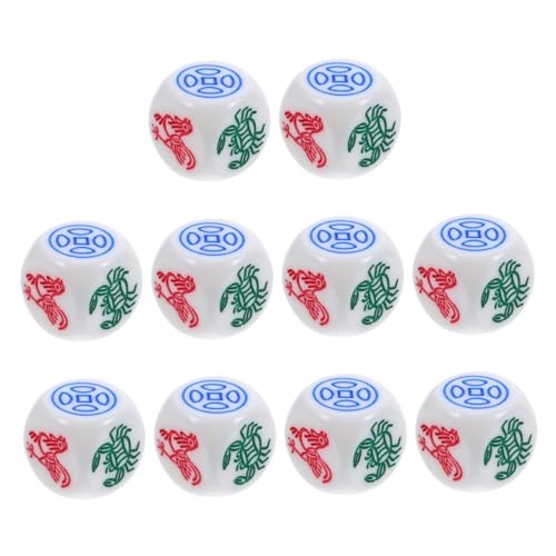 Abaodam 10 Teiliges Set Farbwürfel Mehrseitige Würfellayouts Vintage Requisite Einzigartige Würfeldekoration Brettspielwürfel Spiel Für Glücksspielspielzeug Party Brettspiel von Abaodam