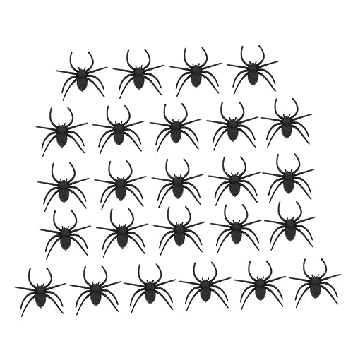 Abaodam 100 STK Simulationsspinne Spukhaus Requisiten Erstreckt Sich Girlandendekor Gefälschte Kacke Kleine Spinnenspielzeuge Halloween-Spinnen-Dekoration Tier Drinnen Kleidung Plastik 3D von Abaodam