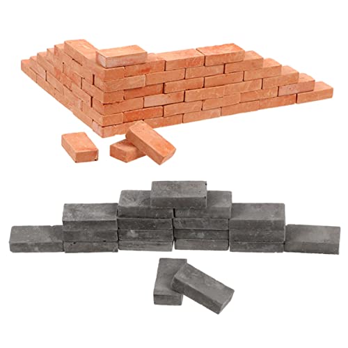 Abaodam 100 STK Simulierter Ziegel Mini-bausteine Gebäude - Miniatur Landschaft Ziegel Mini- Mini-Steine Sandtisch-ziegelmodell Mikro-landschaftsziegel Ton von Abaodam