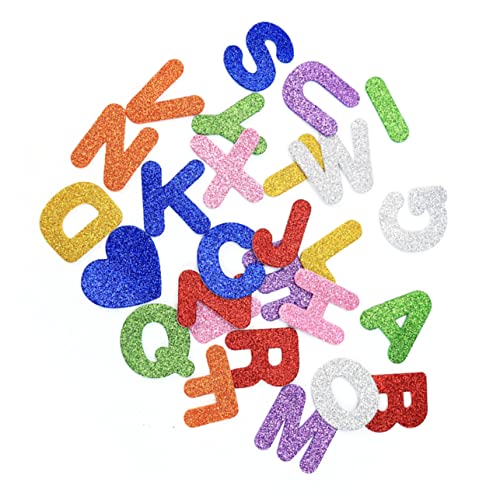 Abaodam Early Learning Supplies 100 Stück Aufkleberbuchstaben Für Jungen Und Mädchen Schaumstoff-Alphabet-Aufkleber Für Die Raumdekoration Pädagogische Aufkleber von Abaodam