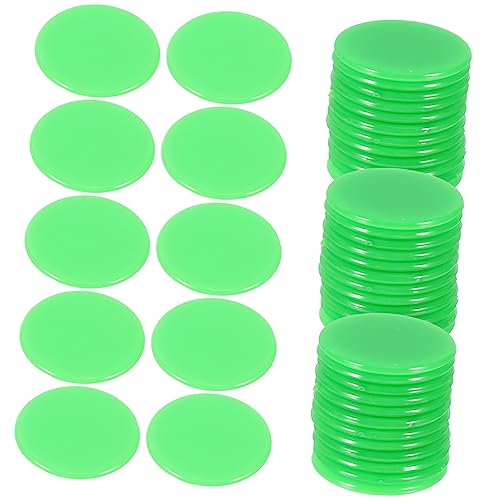 Abaodam 100 Stück Bingo Chips Zählchips Spielsteine Grün Glatte Kanten Robuste Marker für Bingo Partyzubehör und Lernspiele mit Mathematikfunktion von Abaodam
