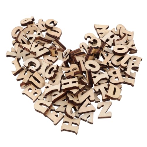 Abaodam 100 Stück Blanko Holzspäne Holzrohlinge Ausschnitte Schreibschrift Holzbuchstaben Holzbuchstaben Zum Basteln Aus Holz von Abaodam