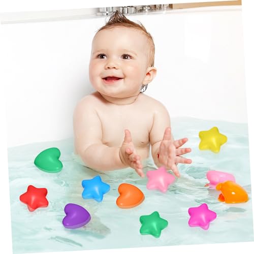 Abaodam 100 Stück Bunte Stern und Herzförmige Poolbälle Dickwandig Lustiges Schwimmspielzeug für Kreative Lernspielbälle für Indoor Pool Spielzelt Spielplatz Geschenkidee von Abaodam