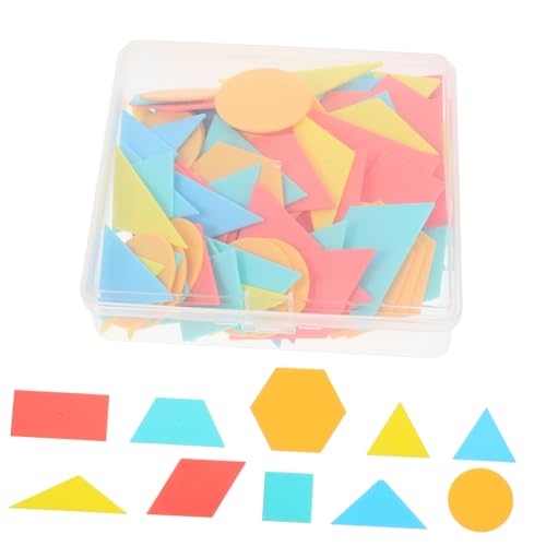 Abaodam 100 Stück Geometrie Lehrmittel Für Das Klassenzimmer Elementare Mathematikspiele Link Kinderspielzeug Zeichenschablonen Für Würfel Poster Kreise Geoboards Formen Schüler von Abaodam