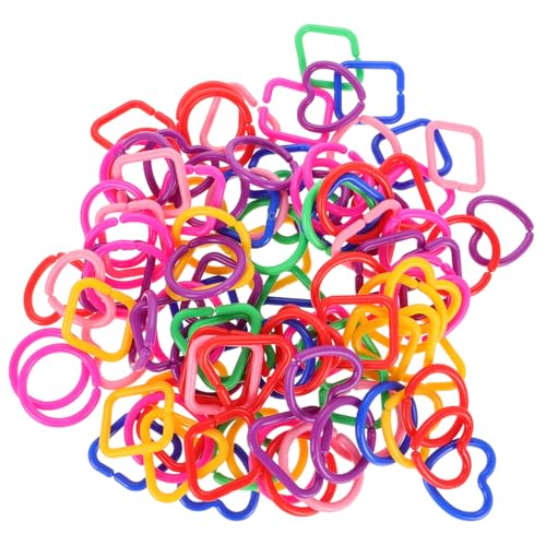 Abaodam 100 Stück Geometrische Schnallenkette lernspielzeug interaktives Babysicher der Ring lebendige Ketten Babyspielzeug Links DIY-Link Plastik von Abaodam
