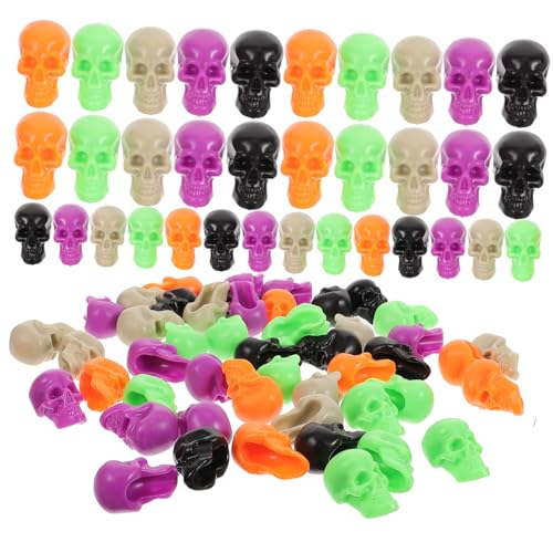 Abaodam 100 Stück Halloween-totenkopfdekoration Winzige Totenkopfperle Halloween-füller Masken Süßes Oder Saures Partydekor Kleiner Schädel Skelett in Voller Größe Miniaturschädel Plastik von Abaodam