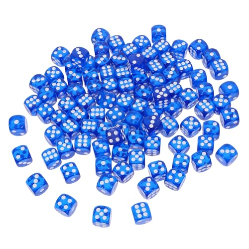 Abaodam 100 Stück Kristallwürfel Acryl-Spielrequisite Unterhaltungswürfel Spielwürfel Requisiten Spielzeugwürfel Würfel Acryl-Spielwürfel Partyspielwürfel mehrseitige Würfel Blue von Abaodam