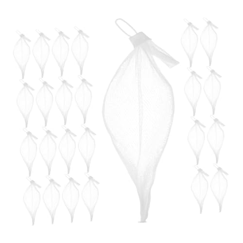 Abaodam 100 Stück Mesh-aufbewahrungstaschen Geschenktüten Für Die Hochzeit Kleine Zugbeutel Tasche Mit Kordelzug Netzbeutel Mit Kordelzug Mesh Produzieren Taschen Plastik Weiß von Abaodam