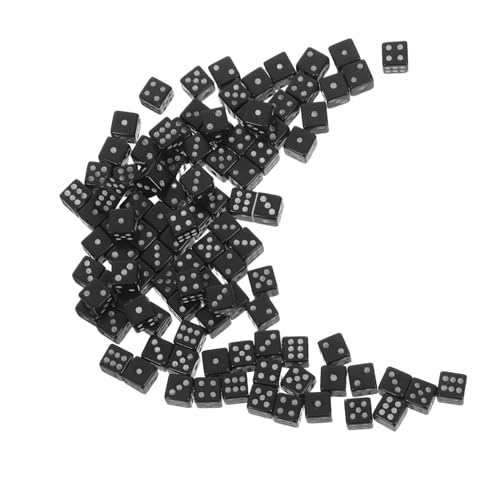 Abaodam 100 Stück Mini Schwarze Würfel Kleine Würfel Aus Kunststoff Tragbare Spielwürfel Für Brettspiele Basteln Und Party Klare Punkte Für Einfaches Ablesen von Abaodam