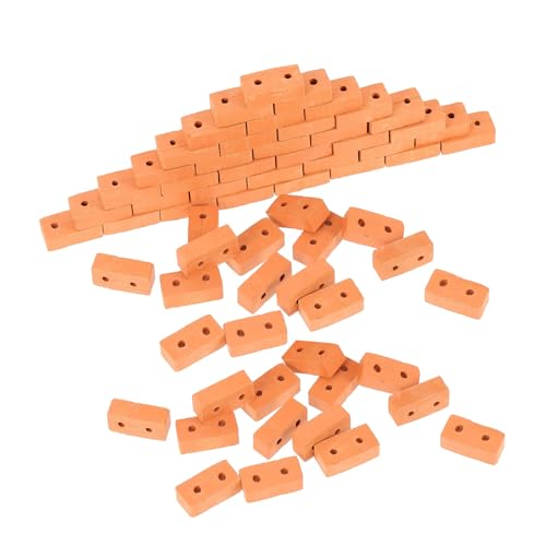 Abaodam 100 Stück Mini Ziegel Modell Simulation Mini Ziegel Zum Basteln Kinderbausteine Bausteine Zubehör Modell Baustein Orange von Abaodam