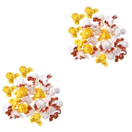 Abaodam 100 Stück Miniatur Popcorn Deko Realistische Simulation Leicht Farblich Gemischt als Schmuckanhänger und Handyzubehör Dekoratives für Kreative Bastelideen und Geschenkideen von Abaodam