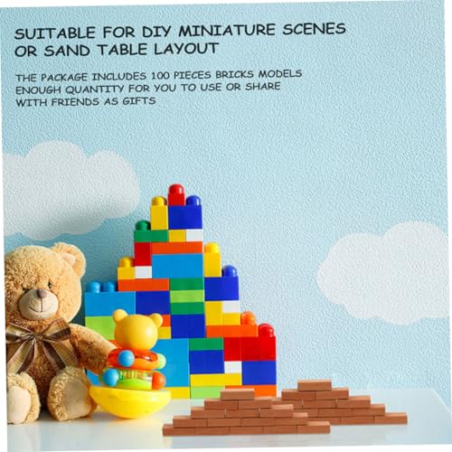 Abaodam 100 Stück Miniatur Ziegelsteine Bausteine Modellziegel für DIY Sandtisch Landschaft Bauen Handwerk von Abaodam