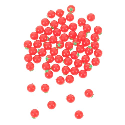 Abaodam 100 Stück Miniature Dollhouse Cherry Tomatoes Realistic Artificial Figurines Plastics Pretend Play Food Props für Mini Food Displays und Lernspiele von Abaodam