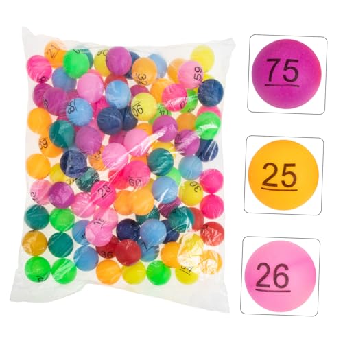 Abaodam 100 Stück Nummerierte Kunststoff losekugeln für Partyspiele Bunte Zahlenbälle für Bar Heimspiele Robuste Raffle bälle für Tombola und Gewinnspiele von Abaodam
