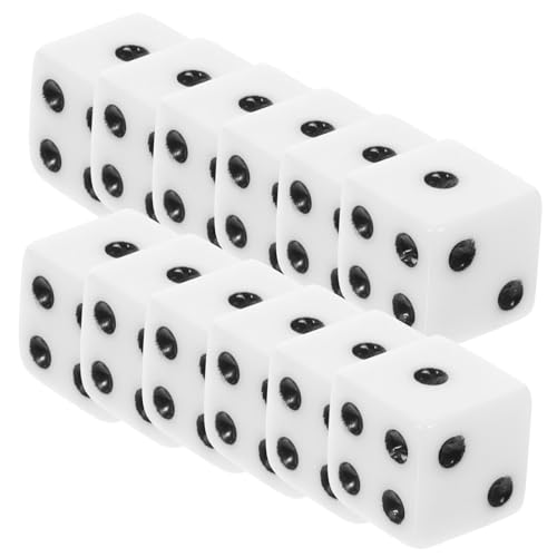 Abaodam 100 Stück Quadratische Eckwürfel настольные игры Board Games Party Games Boardgames partyspiel Würfeln Partygeschenk für Spiel Unterhaltungswürfel -Layouts Acryl Weiß von Abaodam
