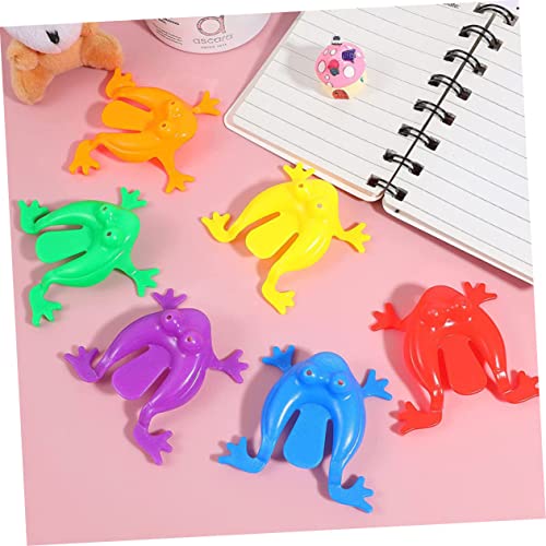 Abaodam 100 Stück Teiliges Bunte Hüpfspielzeug Frosch aus Kunststoff Realistisches Sprungspielzeug für Einfach zu Bedienen für Partygeschenke und Lernspiele von Abaodam