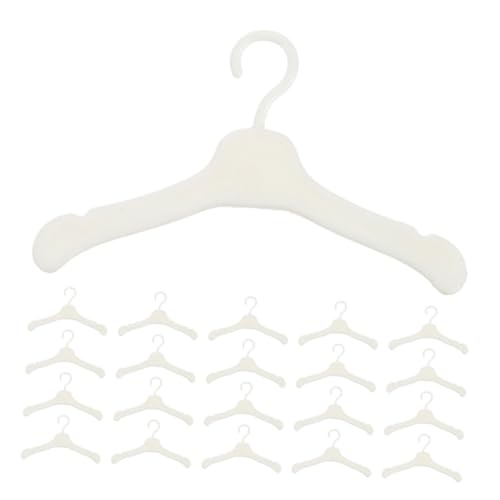 Abaodam 100 Stück Teiliges Mini Kunststoff Puppenkleiderbügel Platzsparende Aufbewahrung für Puppenkleidung Stabil und Formbeständig für Puppenzimmer und Kinderzimmer Weiß von Abaodam