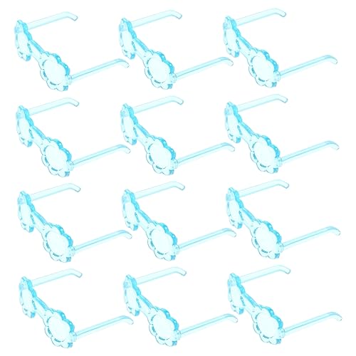 Abaodam 100 Stück Teiliges Mini Puppenbrillen aus Stabilem Kunststoff Transparente und Blaue Sonnenbrillen für Puppenzubehör Miniaturglas Accessoires für Puppenhaus und Puppenkleidung von Abaodam