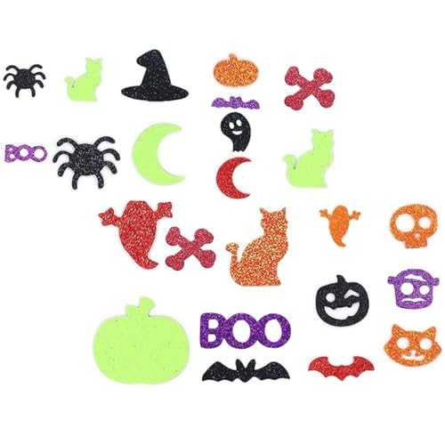 Abaodam Halloween Sticker Pack 100 Stück Schaumstoffaufkleber Selbstklebende Dekoration für Süßes oder Saures von Abaodam