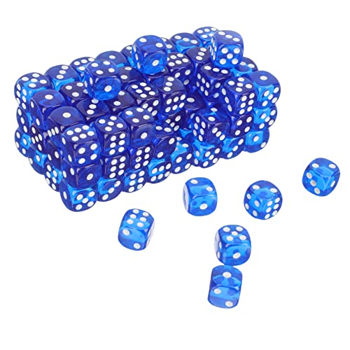 Abaodam 100St Zahlenwürfel farbwürfel Colour Cube farbenwürfel Boardgames Party Game Spiel würfeln Sinnesbehälter für 5-7 Acryl-Würfel-Requisite tragbare Würfel große Würfel Blue von Abaodam