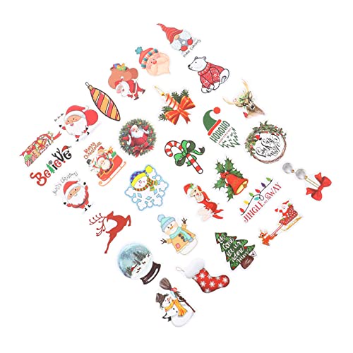 Abaodam 100st Notebook-Aufkleber Grußkarten Weihnachtsumschlag Weihnachtsbaum Tür Hängen Weihnachtskarten Weihnachtssegen Karten Weihnachtshaken Fetzen wasserdichte PVC-Aufkleber von Abaodam