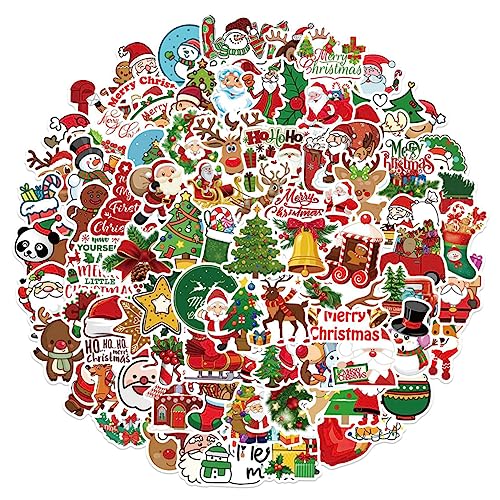 Abaodam 100st Weihnachtliche Wasserfeste Aufkleber Weihnachtssammelalbum Übungs-disc-Rack Kleine Ornamentdekoration -Werkzeuge Dekorationen Modische Handtasche Abziehbilder PVC von Abaodam