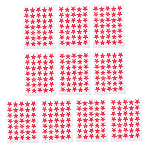 Abaodam 10blätter Fünf-Punkte-Stern Aufkleber Für Junge Mädchen Leuchtende Belohnungssticker Selbstklebend Für Schulprojekte Partys Und Kreative Aktivitäten von Abaodam