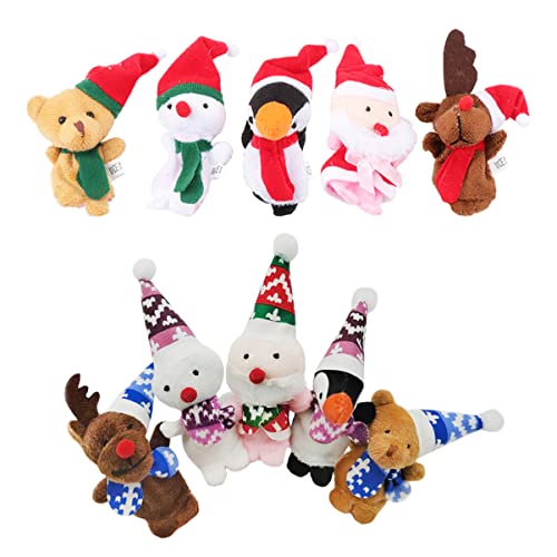 Abaodam 10St Fingerpuppen-Requisiten Schneemann-Fingerpuppe Cartoon-Fingerspielzeug Christmas süßes Fingerspielzeug Fingerpuppen für Kleinkinder von Abaodam