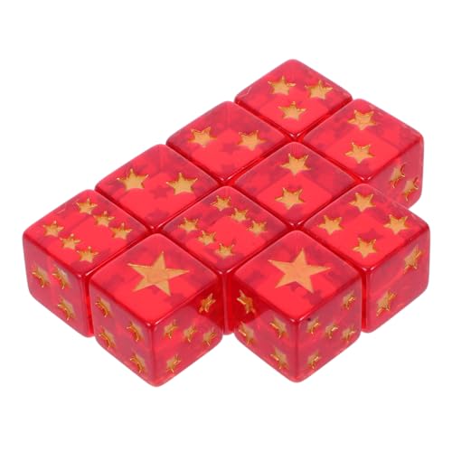 Abaodam 10 Stücke Stern Würfel Set Brettspiel Würfel Durchscheinende Farben Miniatur Quadratische Würfel Für Party Tisch Spiele von Abaodam