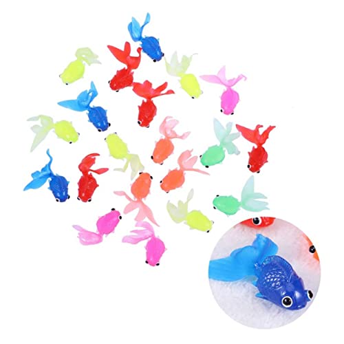 Abaodam 10St Schwimmender Kinder fischen Fourinen künstliche Goldfischmodelle Vinyl- Spielzeug -Simulation -Aquarium-Display weiches Gummi Zubehör von Abaodam