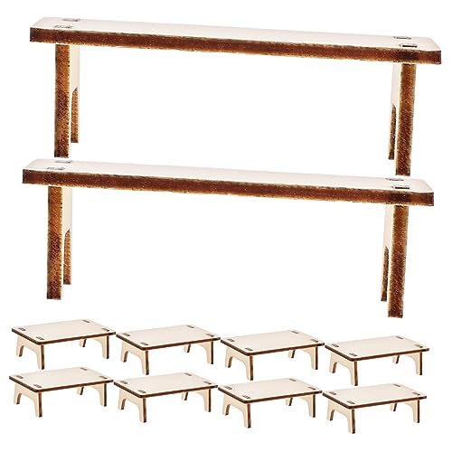 Abaodam 10St Miniaturen Miniaturbausätze Mini-LED-Leuchten puppenhauszubehör Holzmodell Mikrolandschaft Dekoration Miniaturmöbel dekorative Mini-Hausbank Mini- - hölzern von Abaodam