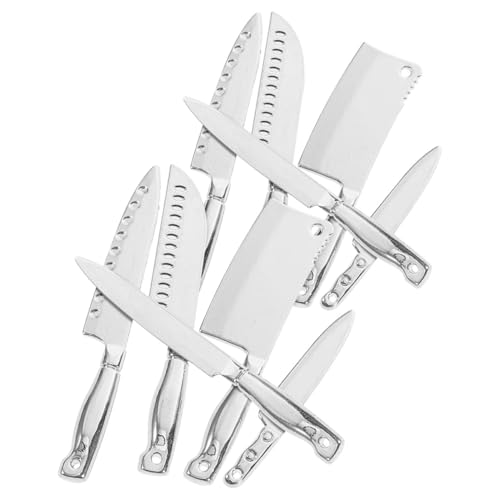 Abaodam 10St Puppenhausmesser küche Puppenhaus Accessoires puppenhaus zubehör mini küche Miniatur-Dinge Miniatur-Küchenbesteck Miniaturbesteck Legierung Silver von Abaodam