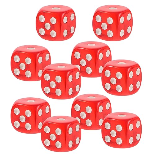 Abaodam 10St Würfelspielspielzeug Sequenzspiel zusammenhangloses Kartenspiel Spiele hühner spielsachen für настольные игры Fun Toy Partyspielwürfel Zahlenwürfel Acryl rot von Abaodam