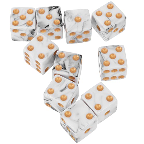 Abaodam 10pcs 16mm Großes Loch Solide Acryl 6-seitige Spiel Party Familie Versammlungen Camping von Abaodam