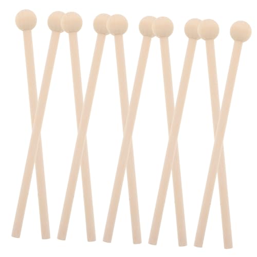 Abaodam 10Stücke Holz Trommelstöcke für Rutsch Griff Musikalisches Zubehör für Anfänger für DIY Projekte und Rhythmusübungen von Abaodam