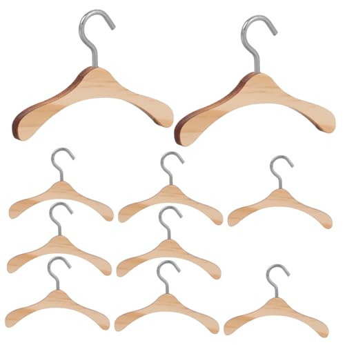 Abaodam 10Stücke Kleiderbügel für Puppen Kleine und Elegante Puppenkleiderbügel zur Aufbewahrung und Präsentation von Puppenkleidung Puppenliebhaber von Abaodam