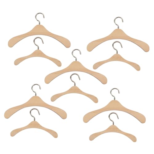 Abaodam 10Stücke Mini Kleiderbügel aus Holz für Puppen Puppenhaus Zubehör für Ordentliche Aufbewahrung von Puppenkleidung für Bjd Puppen Leichtes Material Abaodam 10Stücke Mini Kleiderbügel aus Holz für Puppen Puppenhaus Zubehör für Ordentliche Aufbewahrung von Puppenkleidung für Bjd Puppen Leichtes Material von Abaodam