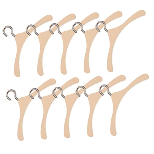 Abaodam 10Stücke Miniatur Holzpuppen Kleiderbügel für Puppenhaus Mini Garderobe für Puppenkleidung für Mikro Landschaftsdekoration und von Abaodam