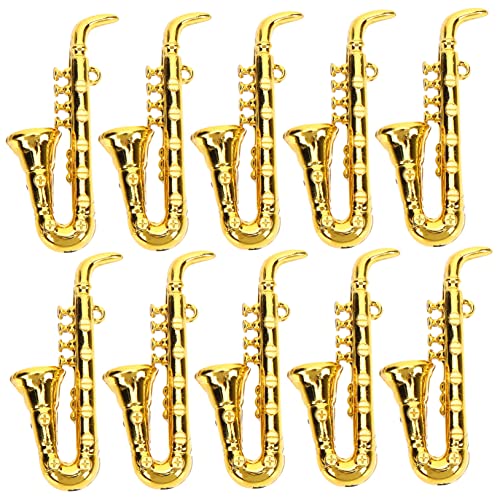 Abaodam 10Stücke Musikinstrumente Saxophon Und Weitere Kleine Musikinstrumente Für Puppenhaus Deko Zubehörteile Für Musikzimmer von Abaodam