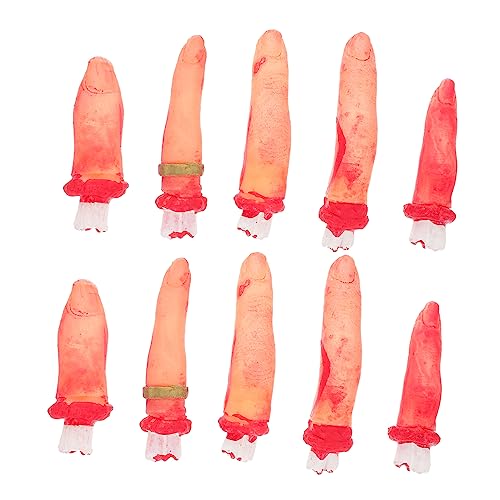 Abaodam 10Stücke Teiliges Abgetrennte Blutfinger Halloween Requisiten Für Grusel Realistische Fingerprops Für Geisterhaus Deko Halloween Feiern Und Streiche von Abaodam