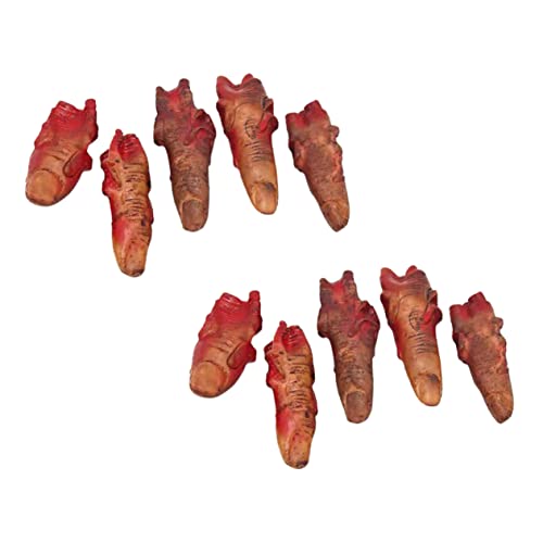 Abaodam 10Stücke Teiliges Halloween Finger Requisiten Realistische Abgetrennte Blutige Finger für Gruselige Dekorationen und Partys Wiederverwendbar für Halloween Horror Abaodam 10Stücke Teiliges Halloween Finger Requisiten Realistische Abgetrennte Blutige Finger für Gruselige Dekorationen und Partys Wiederverwendbar für Halloween Horror von Abaodam