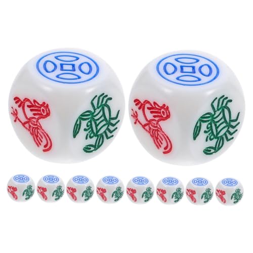 Abaodam 10er Set Farbwürfel Mehrseitige Würfel Requisiten Für Party-brettspiele Ästhetische Würfelstütze Club-würfel- Spielwürfel Spiel Für Weiß Abs von Abaodam