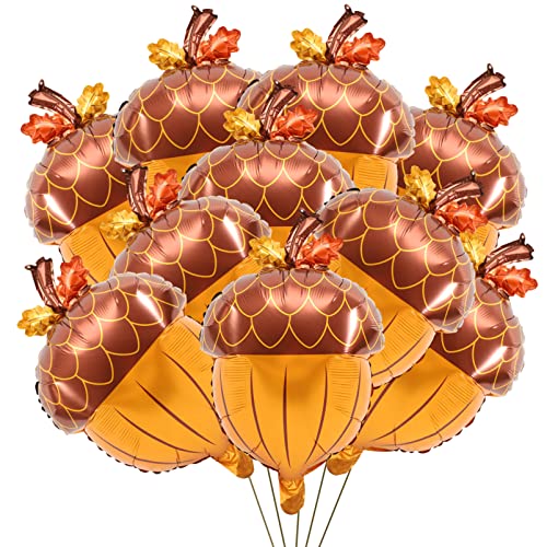 Abaodam 10st Ballon Aus Aluminiumfolie Eichel Ballons Neonballons Grüne Luftballons Zahlenballons Goldene Luftballons Ballongirlande Eichel Gänseblümchen Ballons Weiße Luftballons von Abaodam